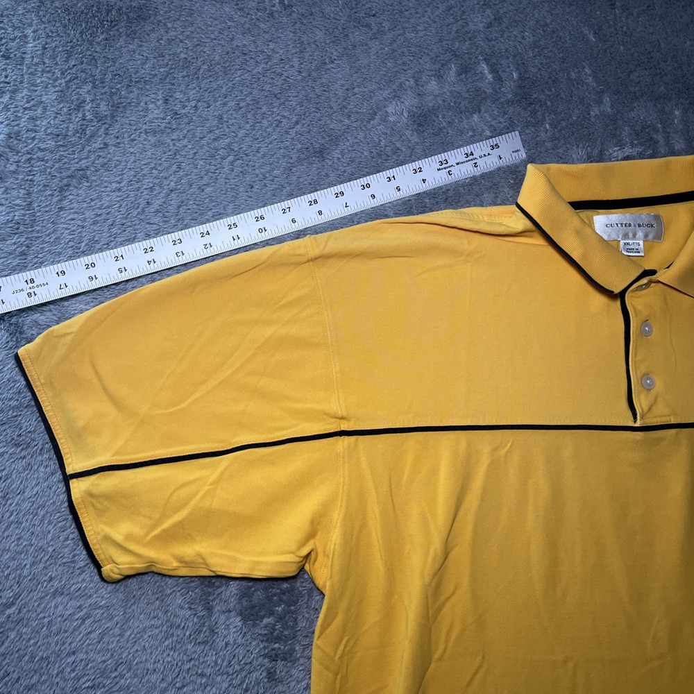 Cutter & Buck Men's VTG SZ XXL Short Sleeve Yellow Polo Iowa Basketball Logo - Picture 5 of 16
